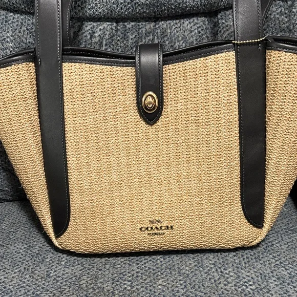 Coach Black and Tan Tote Bag - Picture 1 of 8